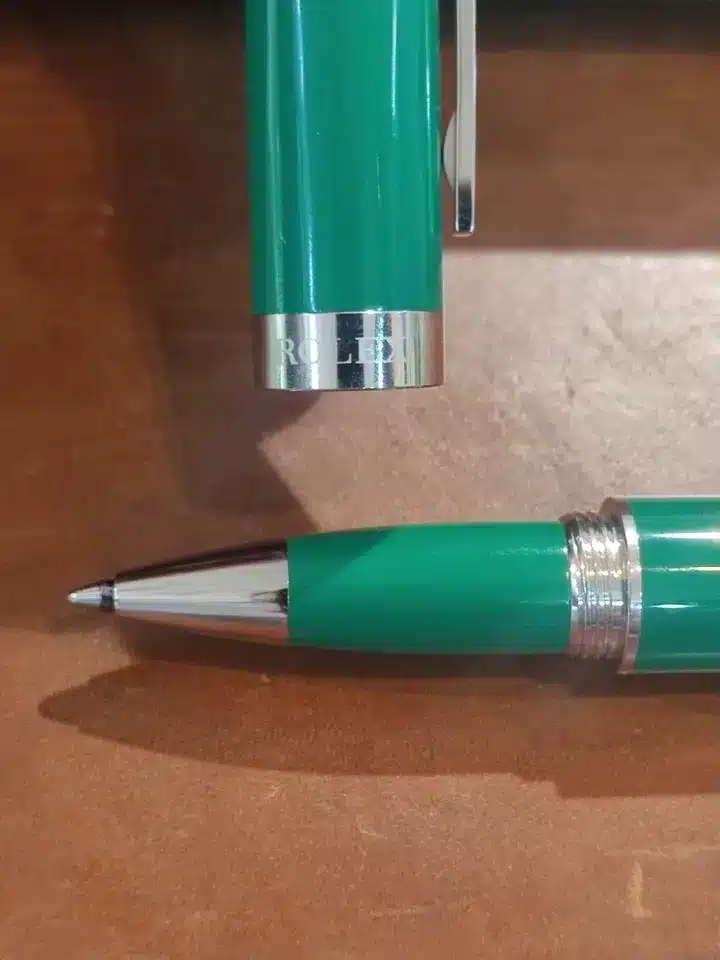Set Rolex Green Rolleball pen + Leather Pouch - Image 2